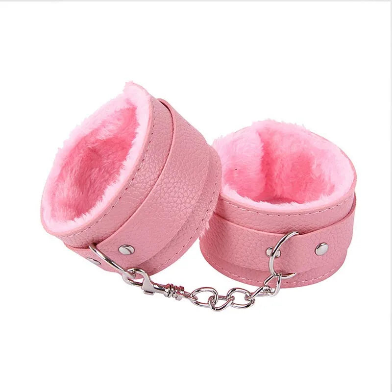 BDSM Sexy Bondage Handcuffs Ankle Cuffs Adjustable With Adult Game Erotic Sex Toy for Women Couples Pink Black Red