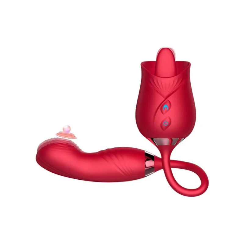 Licking Vibrator for Women Clitoral Nipple Stimulator Massager Thrusting Dildo 2 in 1 Sex Toy for Women Adult Sex Products