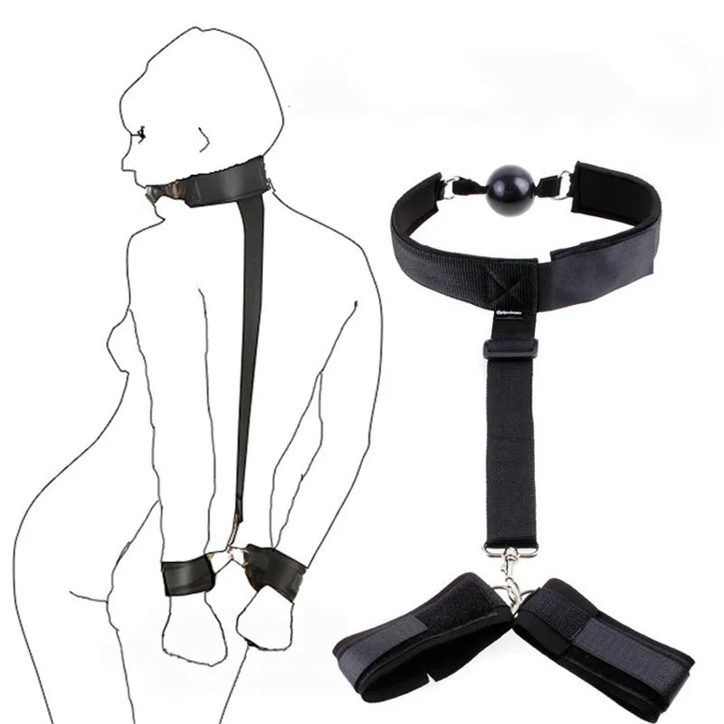 Mouth Ball BDSM Bondage Restraints Handcuff Ankle Cuff Slave No Vibrator Adult Sex Toys For Woman Sex Toys Couples Game Sex Shop