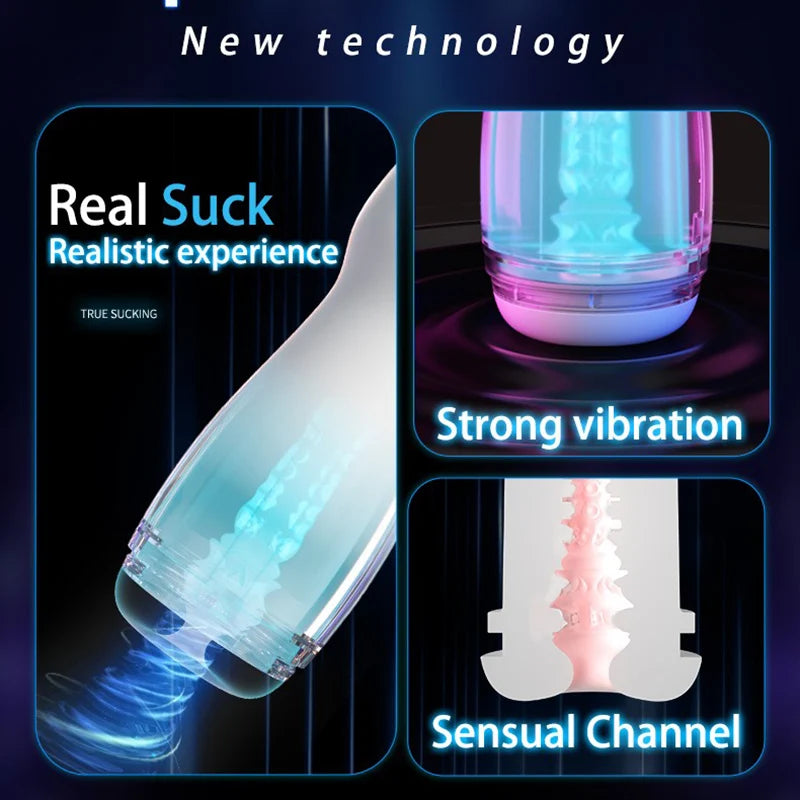 Male Masturbator 5+10 Frequency Sucking Vibrator Adult Blowjob Stimulation Penis Sex Oral Anal Masturbation Cup Sex Toys For Men