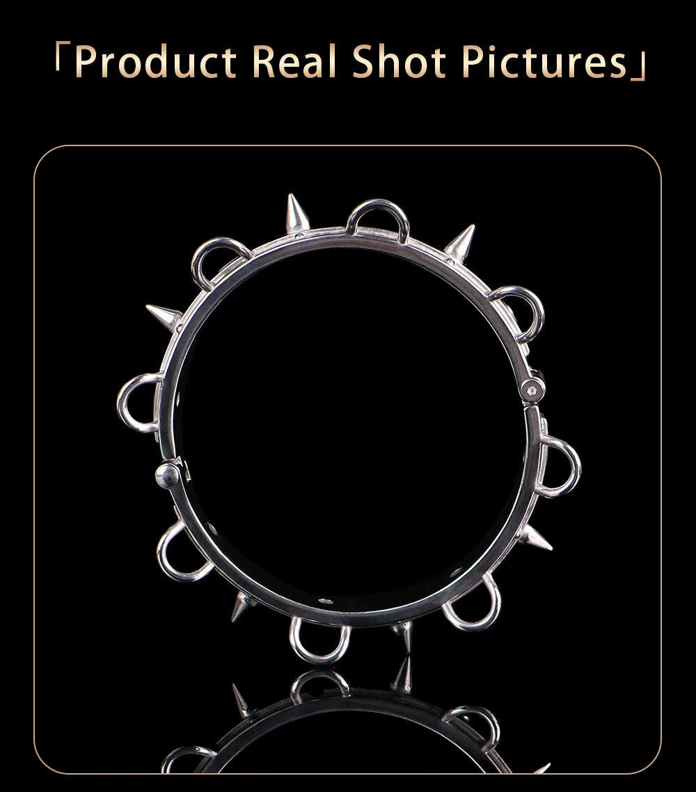 SHAZ Thick Heavy Collar Neck Sleeve Lockable Slave Dog Hentai Stainless Choker BDSM Accessories Adult Game Sex Toy Men Women 18+