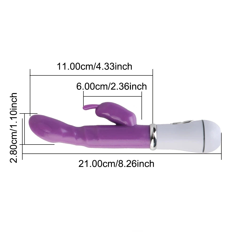 21cm Vibrating Dildo for Women Dual Stimulation Anal Butt Plug Clitoral/Vaginal Massager Adult Sex Toy for Female Masturbation