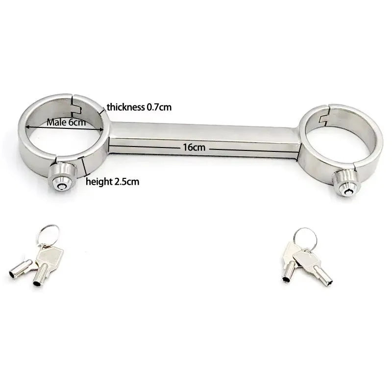 Stainless Steel Spreader Bar Lockable Hand Ankle BDSM Bondage Cuffs Adult Games Restraints Handcuffs Sex Toys For Couples Woman