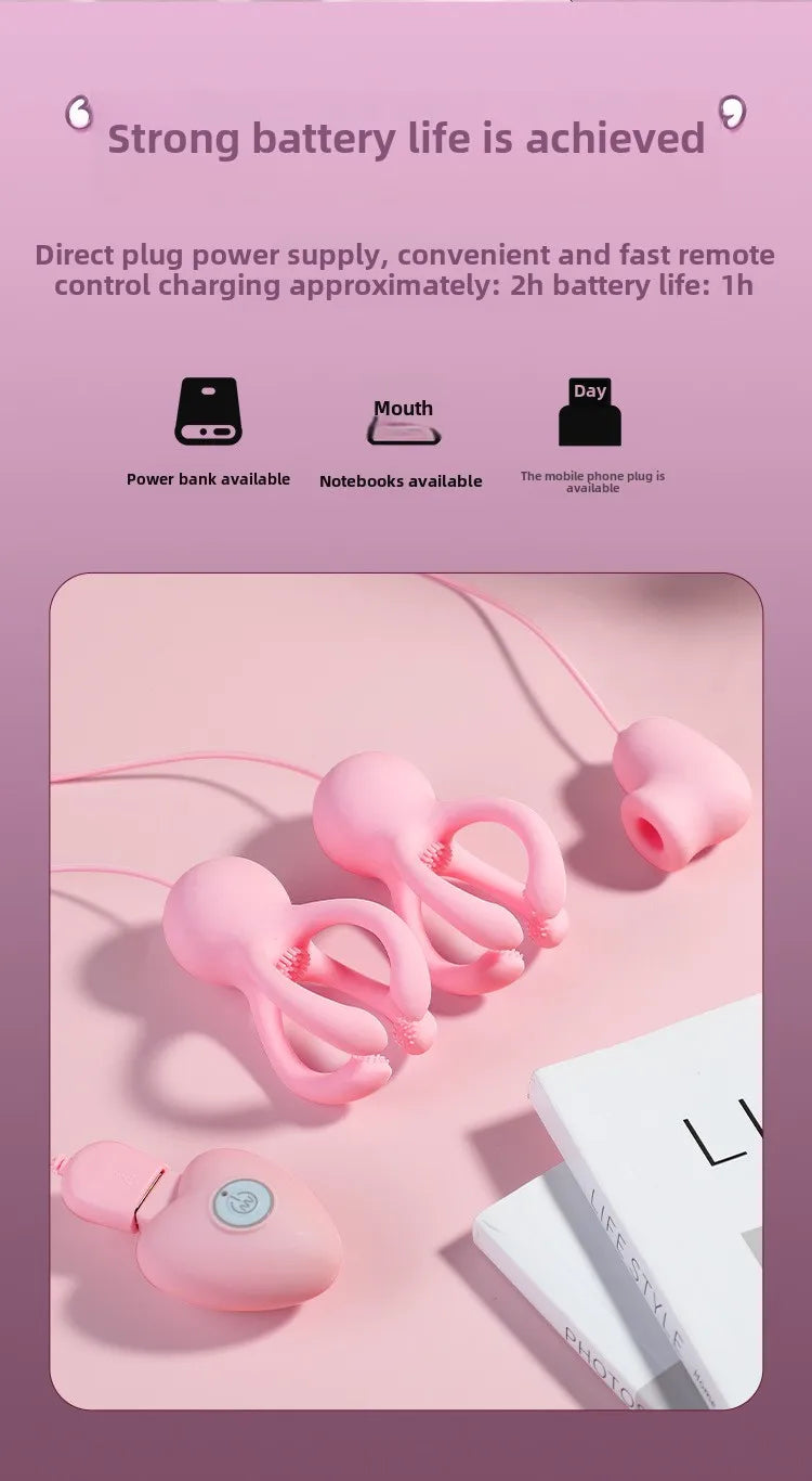 Electric Nipple Vibrator Female Breast Massage Nipple Clip Enhancer Nipple Sucking Stimulator Female Masturbator Adult Products
