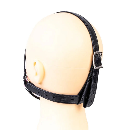 Adjustable Silicone Open Mouth Penis Ring Leather Harness Mask Gags for Couple Delay Ejaculation Lasting Cock Sex Toys