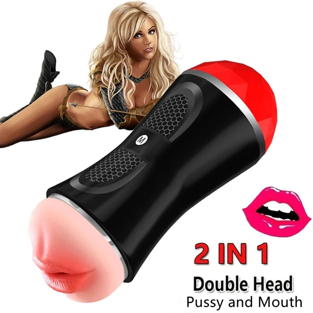 Masturbator for Men Pocket Pussy Sex Toys Real Mouth Vagina Vacuum Sucking Blowjob Sex Machines Male Masturbation Cup Adults 18