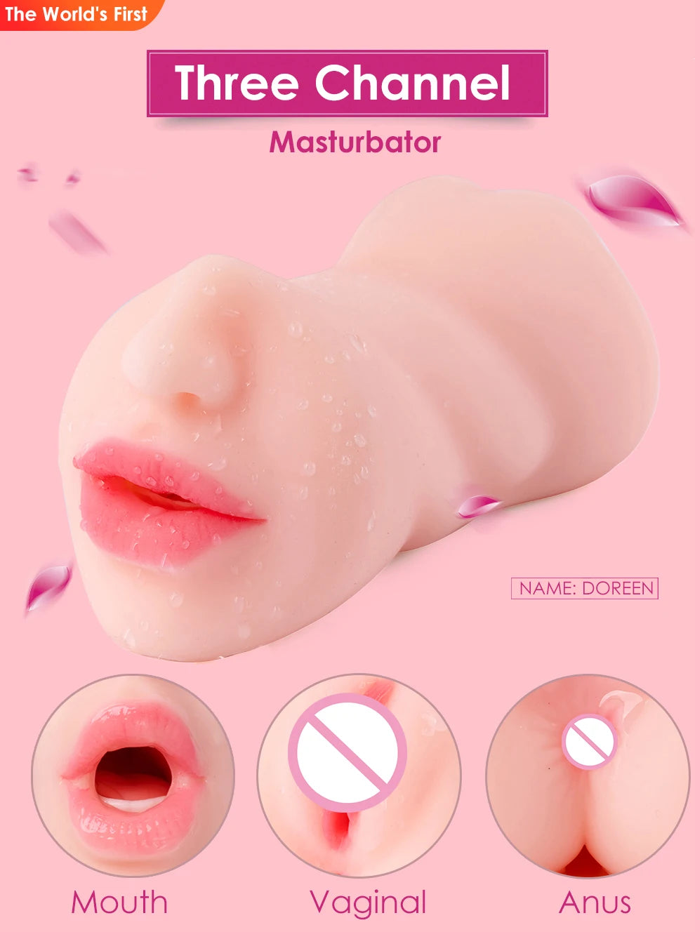 3 IN 1 Sex Toys Masturbation For Men Deep Throat Artificial Real Pussy Oral Male MasturbatorBlowjob Realistic Rubber Vagina