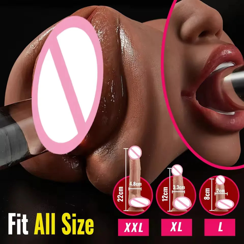 3 In 1 Pocket Pussy Real Vagina Male Masturbator Cup Oral Sex Tight Anus Blowjob Textured Masturbation Adult Sex Toy for Men