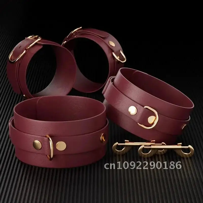 JIUUY Adult SM Sex Products Kits Bondage Gear Collar Butt Game BDSM Whip Sex Bundle Blindfold Erotic Couples for Sex Oral