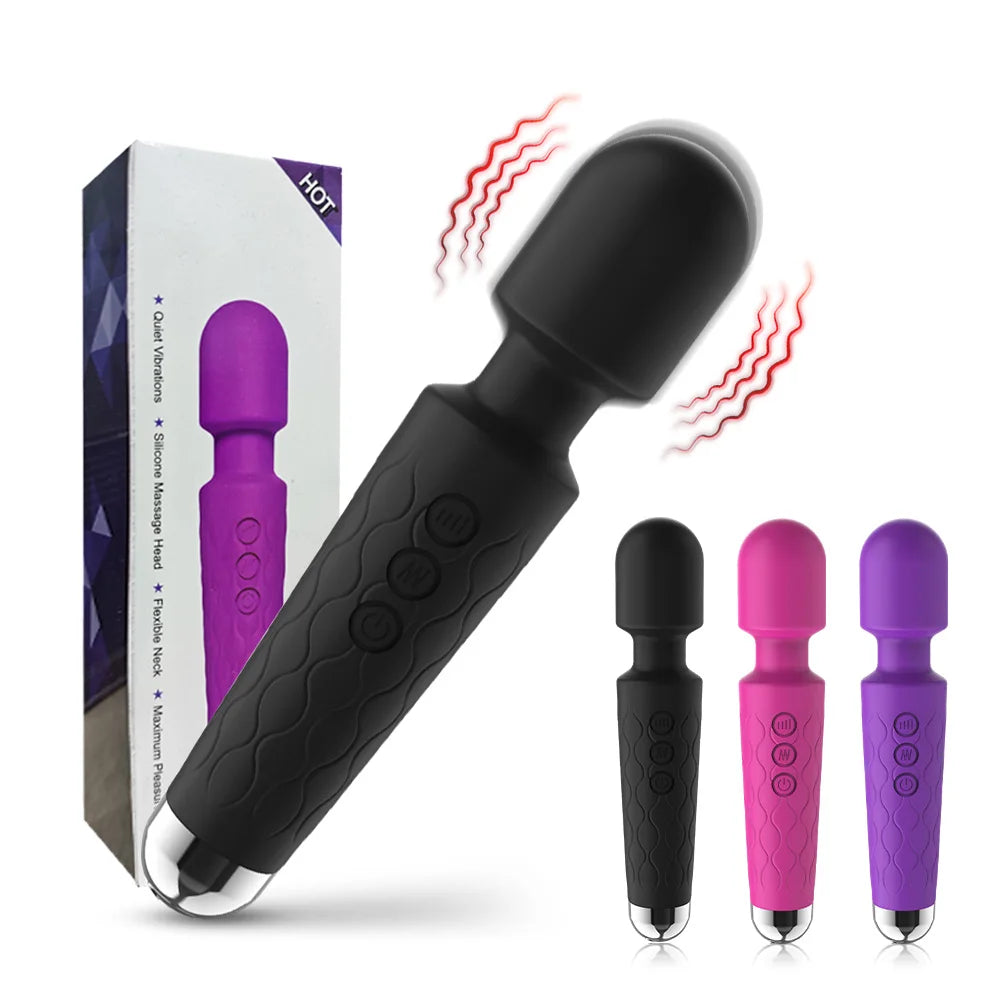 Silicone Powerful AV Vibrator, Female Nipple Clitoris G-spot Stimulation Masturbator, Couples Adult Sexy Sex Toys, Sex Toys 18+