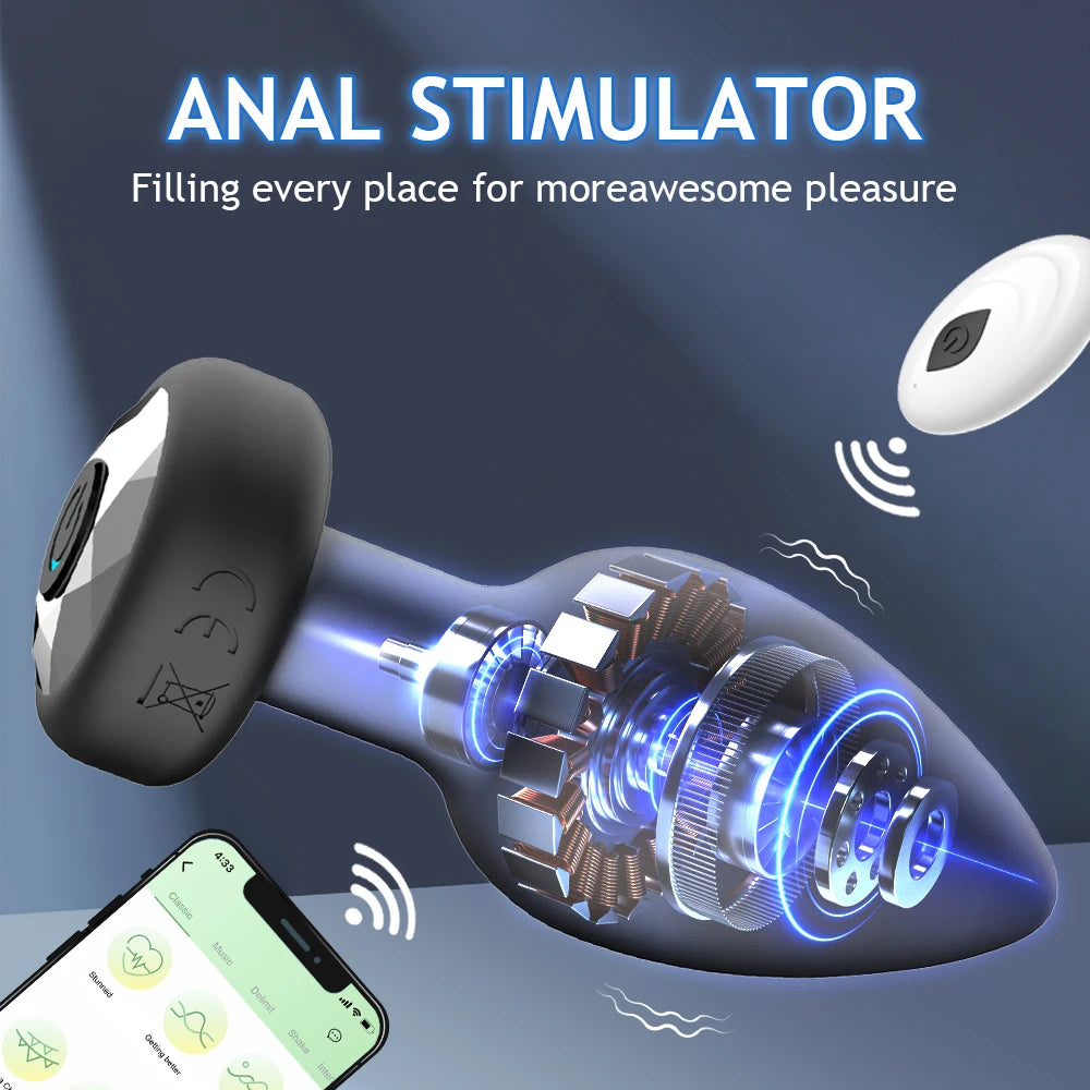 Vibrating Anal Vibrator for Man 10 Vibration Wireless Control Butt Plug Sex Toys for Couple Prostate Massager Adult Gay Products