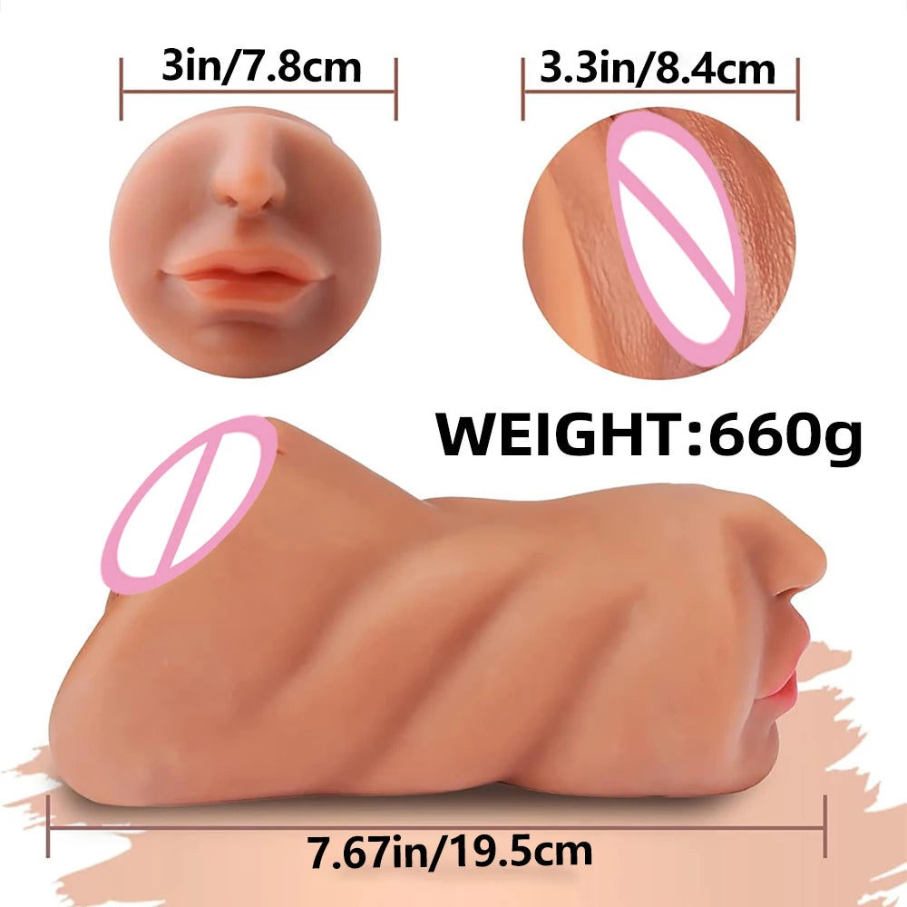 Realistic Vagina Lifelike Artiflcial Vaginal Anal Sex Doll Adult For Men Soft Pocket Pussy Male Blowjob Sex Toys Masturbator Cup