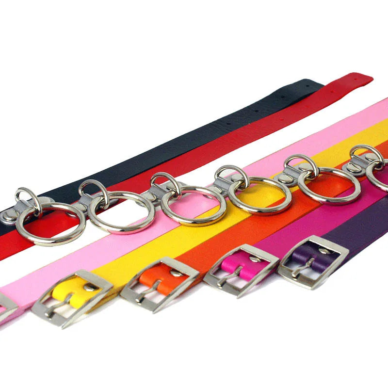 Sexy Necklace Collar Leather Bdsm Cosplay Slave Heart Collars And Leash Set For Women Bondage Gothic Choker Bell Accessories