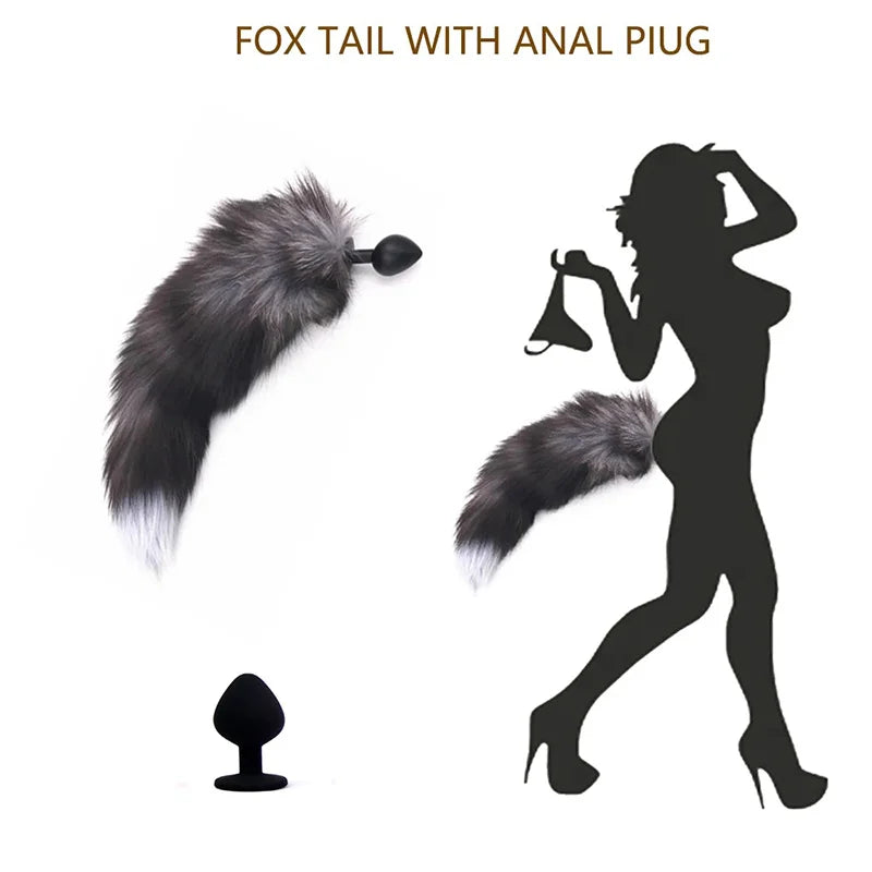Small Size Sex Toy Tail Sexy Fox Tail Anal Plug Silicone Adult Products Cosplay Woman Men Anal Butt Plug Adults Game Couple Toys