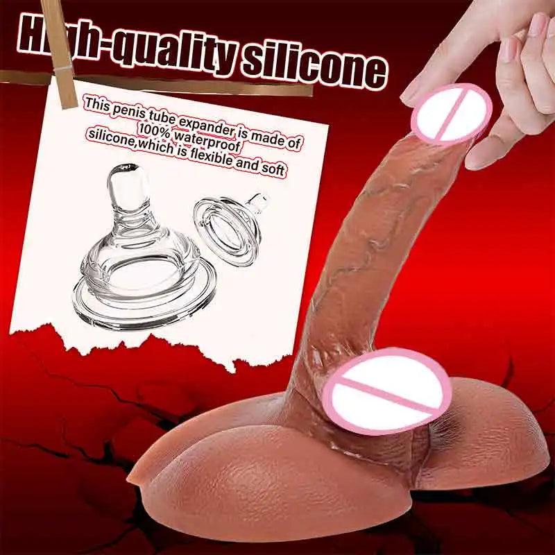 3D Realistic Penis Masturbator Body Dildo Thick Dick Big Penis with Real Testis Sex Doll Simulated Penis for Women Gay Lesbian