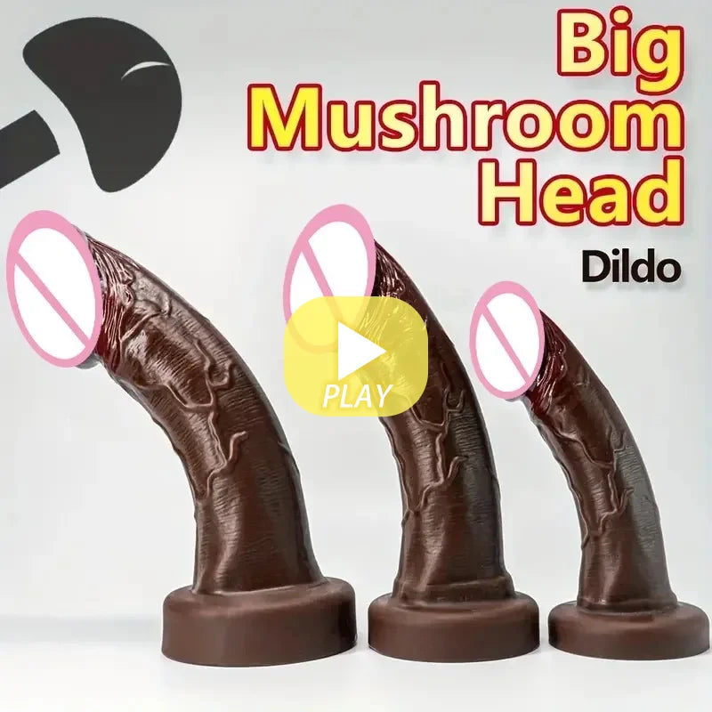 Soft Realistic Huge Glans Dildo For Female Masturbation Big Penis Anal Silicone Dildos With Suction Cup Dick Sex Toys for Women