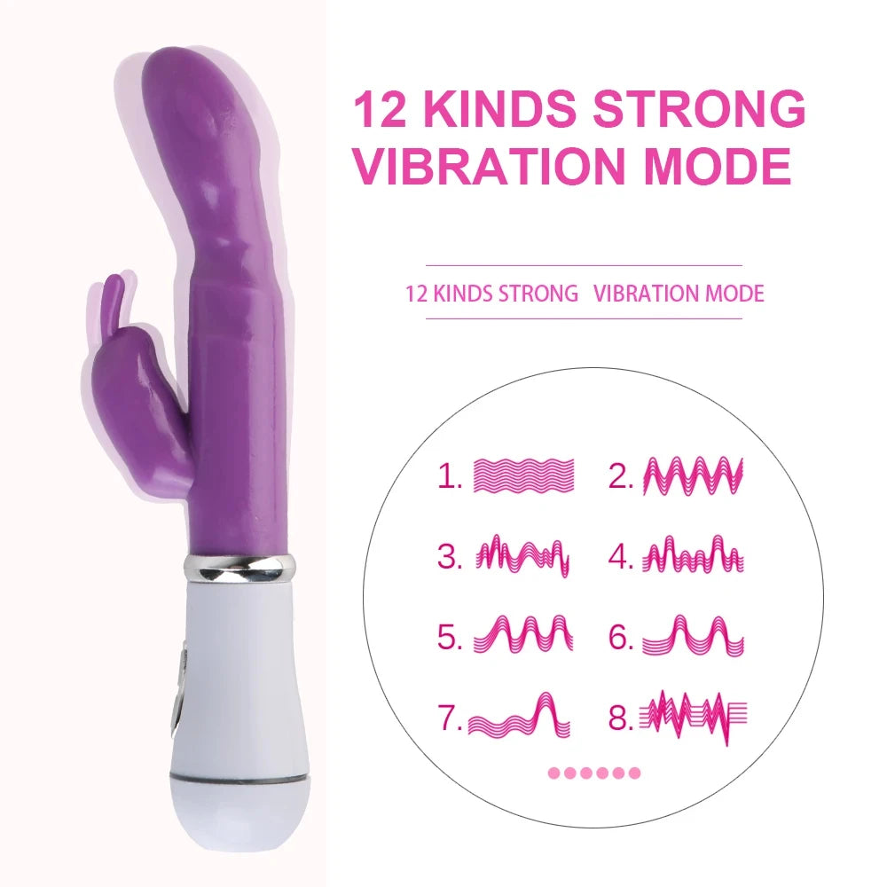 21cm Vibrating Dildo for Women Dual Stimulation Anal Butt Plug Clitoral/Vaginal Massager Adult Sex Toy for Female Masturbation