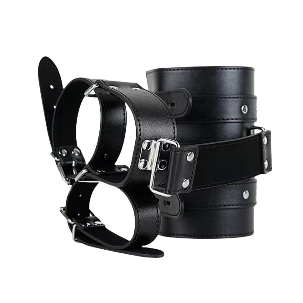 BDSM Bondage Body Restraints Reverse Back Handcuffs Adult Products Sex Game PU Leather Cuffs Sex Toys for Women Couples