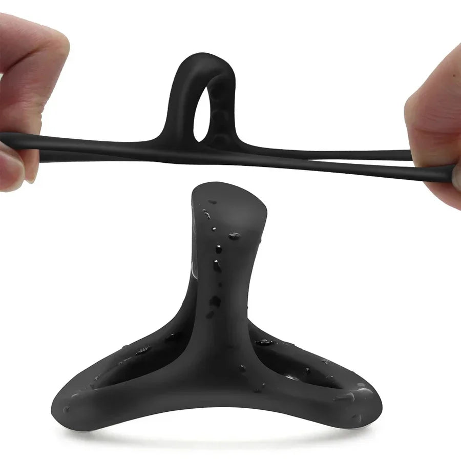 Silicone Penis Rings Cock Ring Erection Enhancing Triangular Penis Ring With Massage Beads Delayed Ejaculation Sex Toys For Men