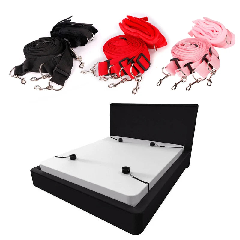 BDSM Bed Strap Bondage Binding On The Bed Binding Adult Sex Toys Sex Bondage Belt Bed Flirting Handcuffs Footcuffs Self Bondage
