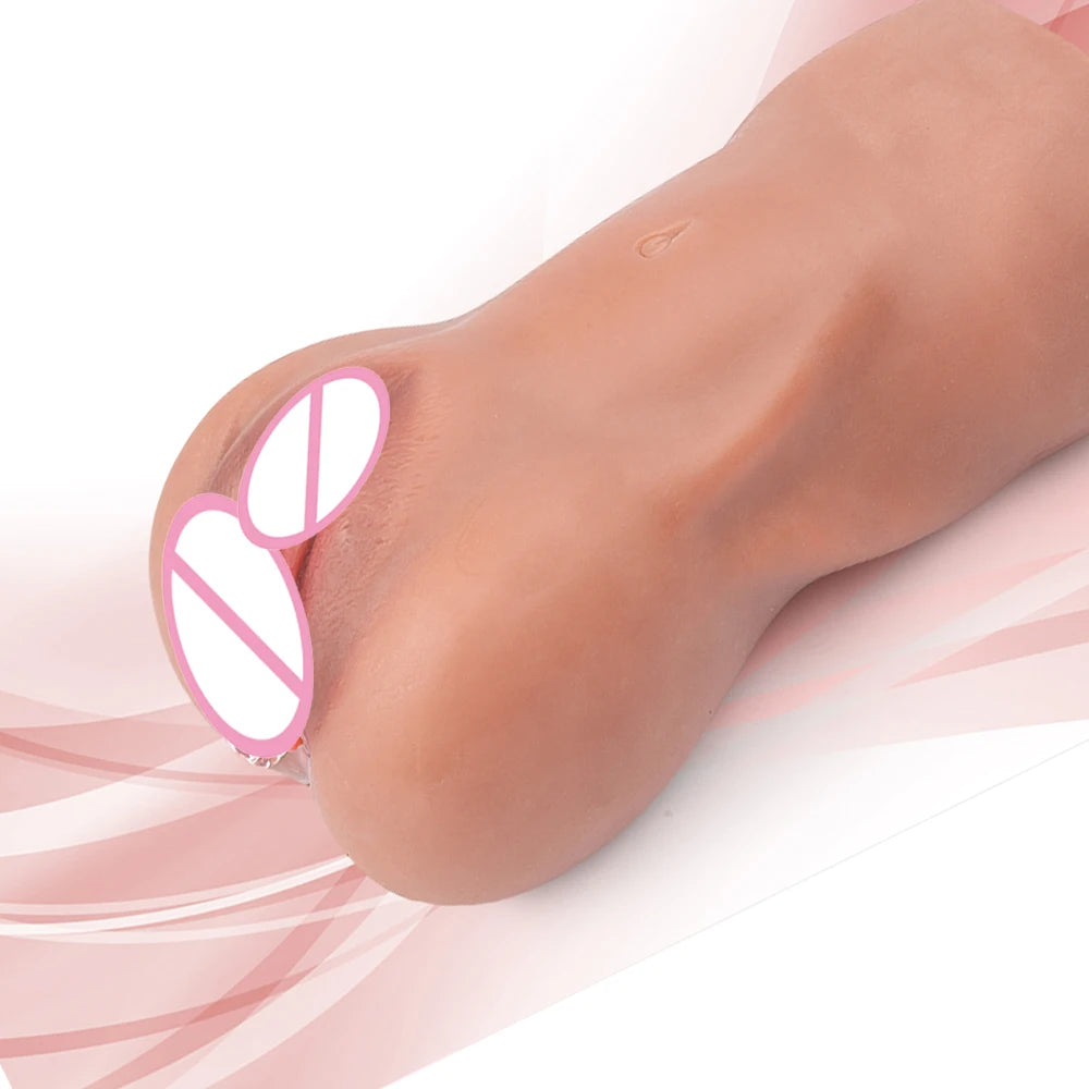 Male Masturbators 3D Real Rubber Vagina Sex Toys Artificial Vaginal 2 in 1 Pocket Pussy Mini Sex Doll Adult Supplies for Men