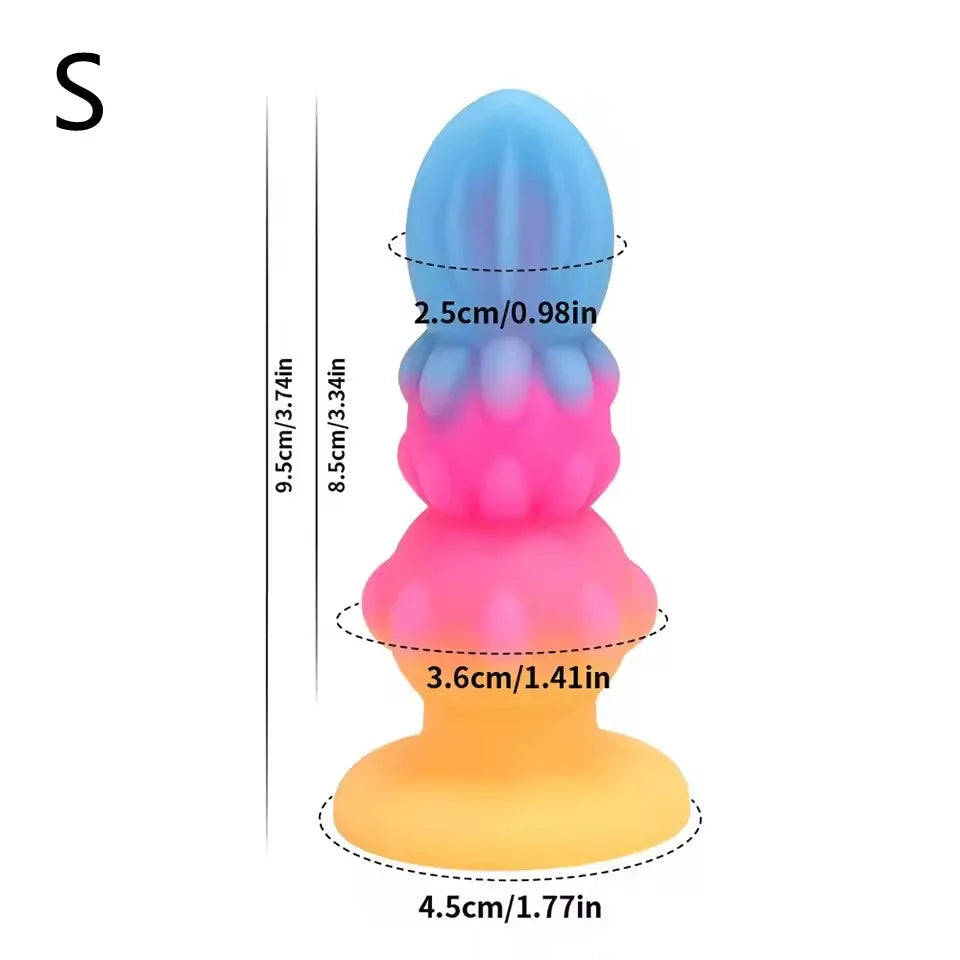 Silicone Anal Plug Soft Anal Beads Butt Plug Dildo Luminous Buttplug Anus Trainer Prostate Massager Adult Sex Toys For Women Men