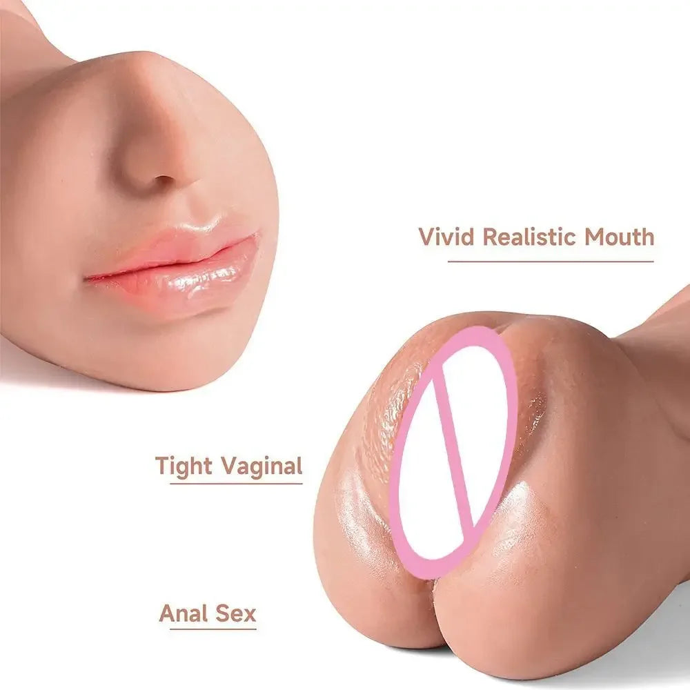 Masturbation Stick Male Masturbator Artificial Vagina Simulator Realistic Rubber Vaginal Industrial Pussy Sex Toys For Men Adult