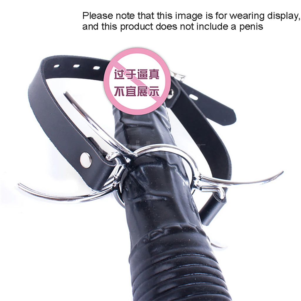 BDSM Metal O Shaped Ring/Spider Open Mouth Gag, Leather Restraint Blowjob Gags,Sex Bondage Toys For Couples Women Men