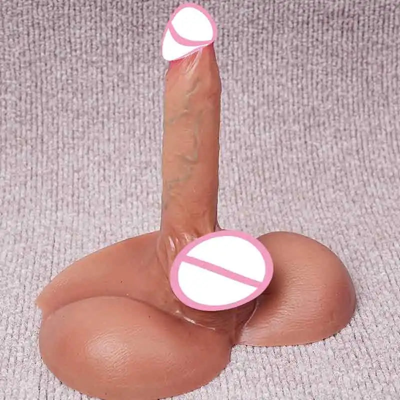 3D Realistic Penis Masturbator Body Dildo Thick Dick Big Penis with Real Testis Sex Doll Simulated Penis for Women Gay Lesbian