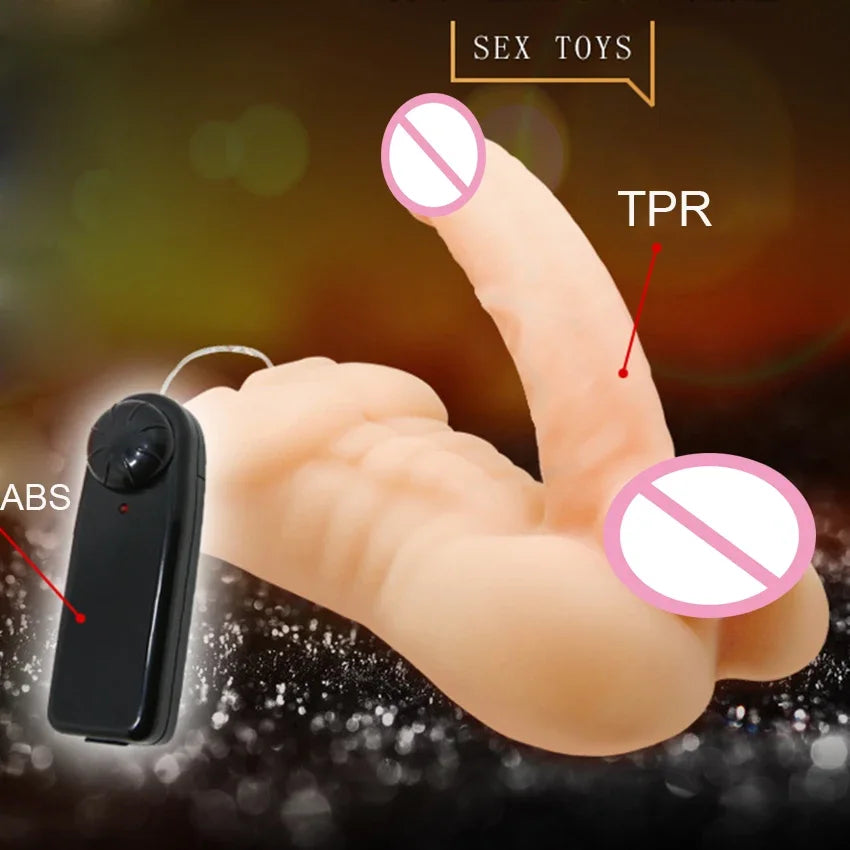 Soft Skin Realistic Penis Sexy Female Vibrating Masturbator Dildo Male Torso Sexsual Love Doll Sex Toys for Women Men 18 Adult