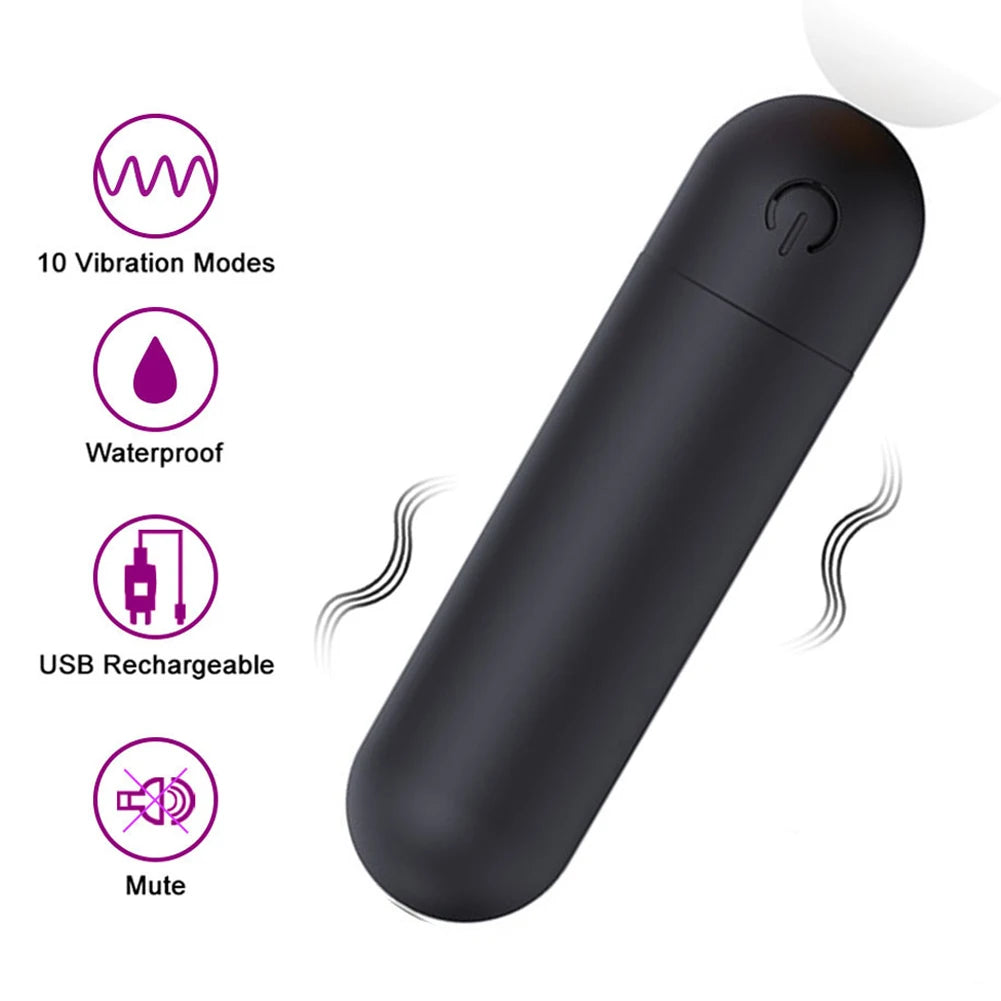 Mini Bullet Vibrator for Women Clitoris & G-spot Stimulator Vibrator Beginner Vaginal Anal Massage Sex Toy