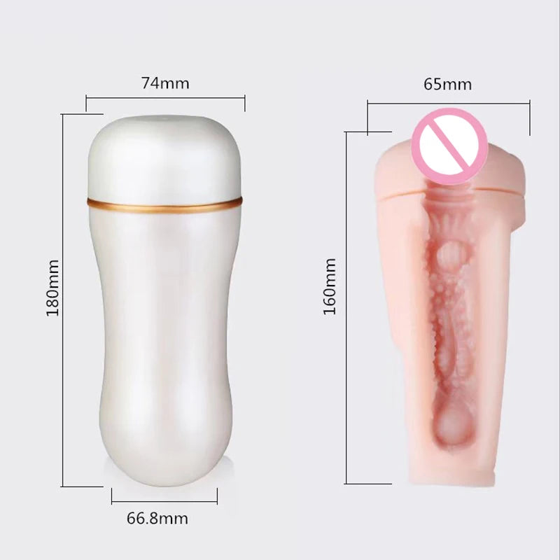 Male Masturbator Vaginal For Men 18 Sexy Toys Penis Pump Glans Sucking Sex Goods Adult Vagina Real Pussy Erotic Products 16cm