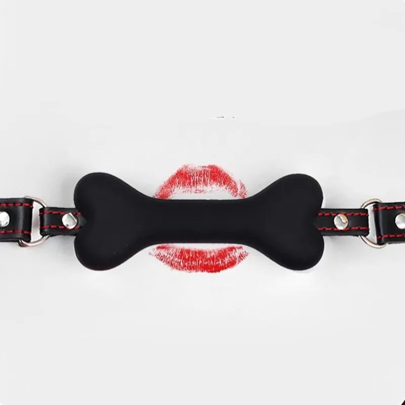 BDSM Sex Harness Mouth Adult Toys Silicone Dog Bone Ball Gag Open Mouth Gag Ball Bdsm Bondage Sex Products Sm Sex Toys for Women