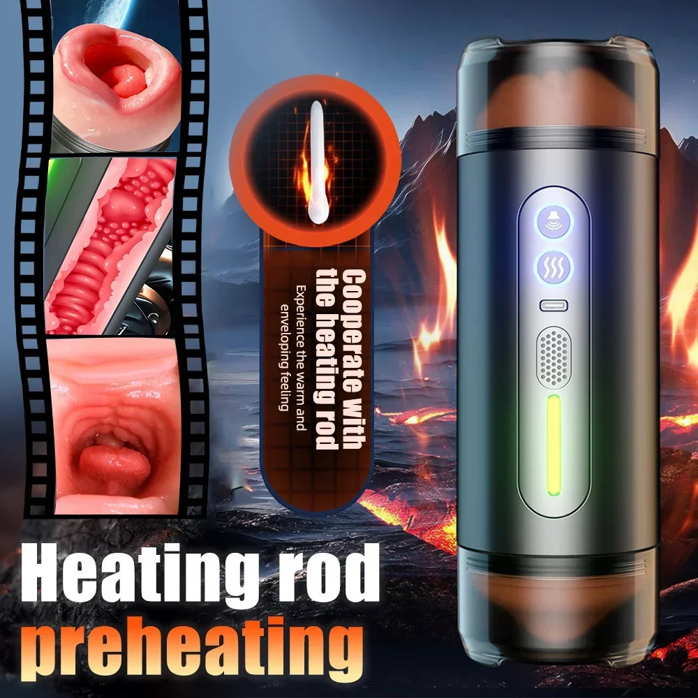 Male Masturbator Toys Automatic Sucking Masturbation Cup for Men, Deep Throat Oral Vagina Suction Blowjob Vibrating Sex Machine