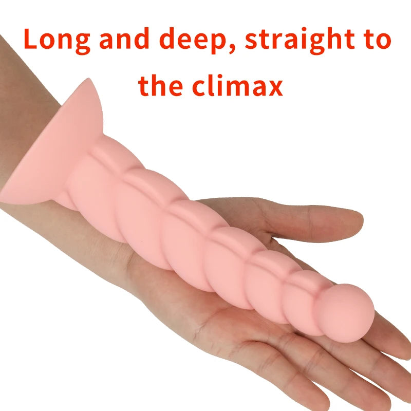 Silicone Bead Anal Plug Dildo With Strong Sucker Prostate Massager Vaginal G-point Stimulator Adult Game Sex Toys For Man Woman
