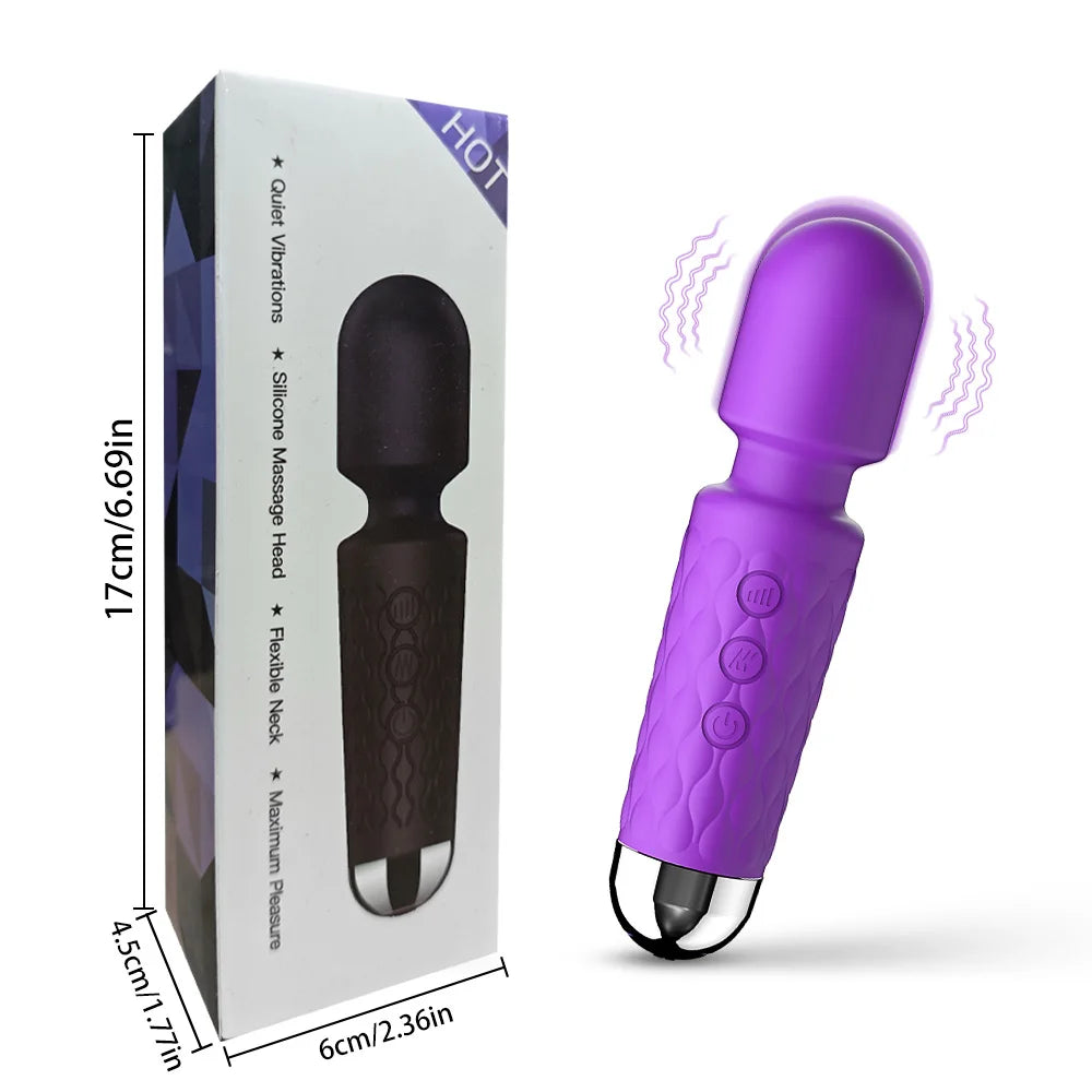 Silicone Powerful AV Vibrator, Female Nipple Clitoris G-spot Stimulation Masturbator, Couples Adult Sexy Sex Toys, Sex Toys 18+