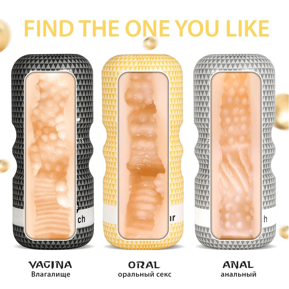 Male Masturbator Realistic Vagina Pussy Anus Anal Oral Masurbation Machine Snail Aircraft Cup Sex Toys for Men 18 Adult Supplies