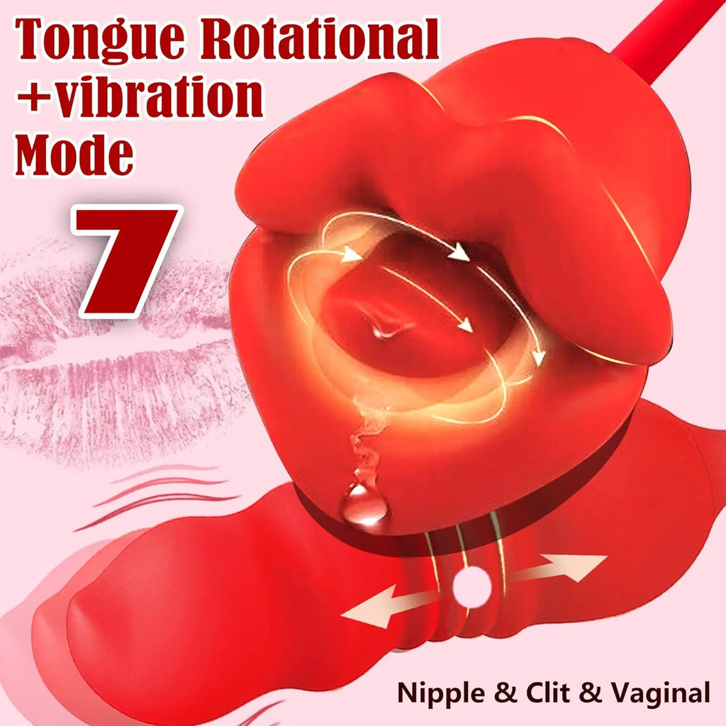 18+ adult Sex toys Rose Vibrator Women Toy Vibrator 3-in-1 Clitoral Stimulator Tongue penetration consolador vibrator orgasm
