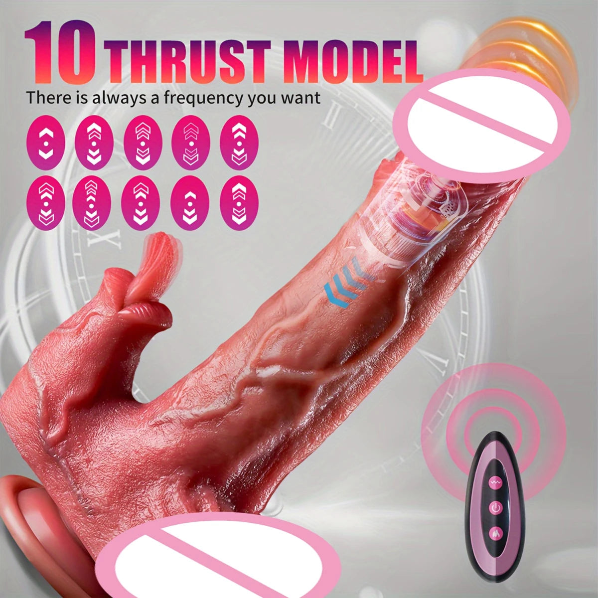 Vibrator Realistic Dildo Thrust Penis Tongue Licking Clitoris Double Penetration Anal Sex Machine Quick Orgasm For Women Sex Toy