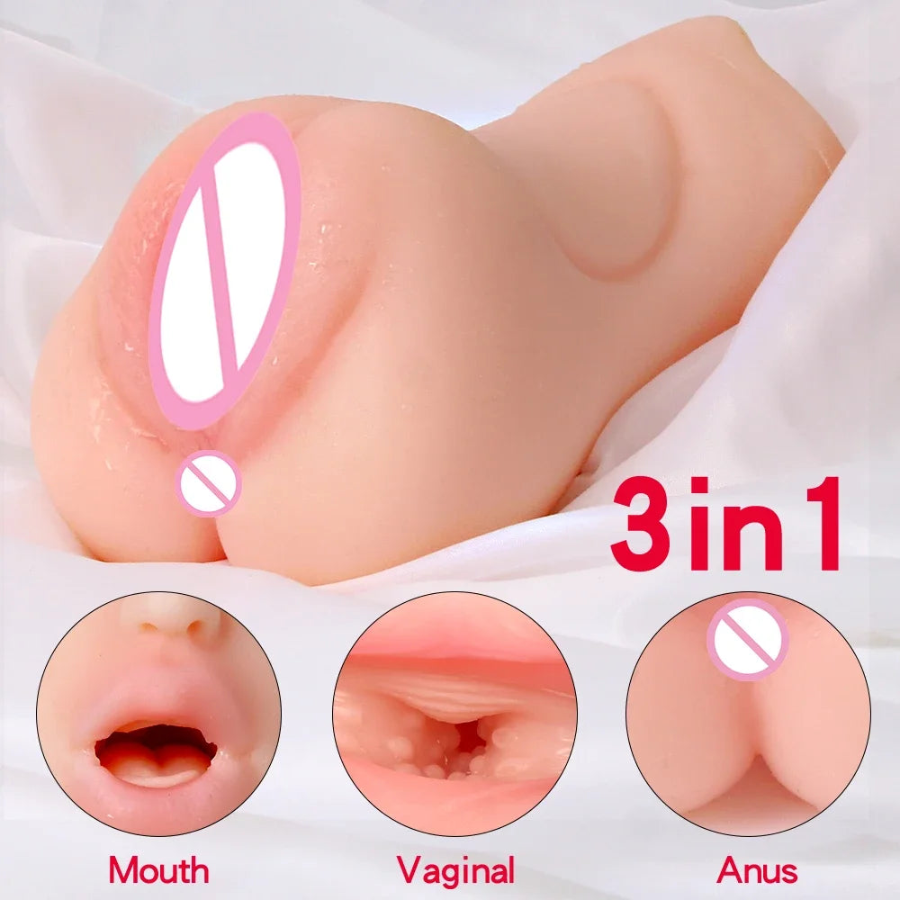 Masturbation Stick Male Masturbator Artificial Vagina Simulator Realistic Rubber Vaginal Industrial Pussy Sex Toys For Men Adult