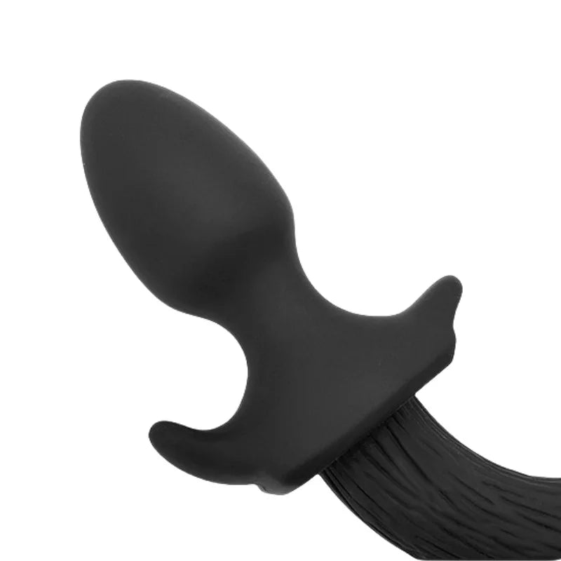 Silicone Prostate Massager Anal Sex Toys with Fetish Puppy Play StripTail Butt Plug for Couple BDSM Anue Bondage Adult Product