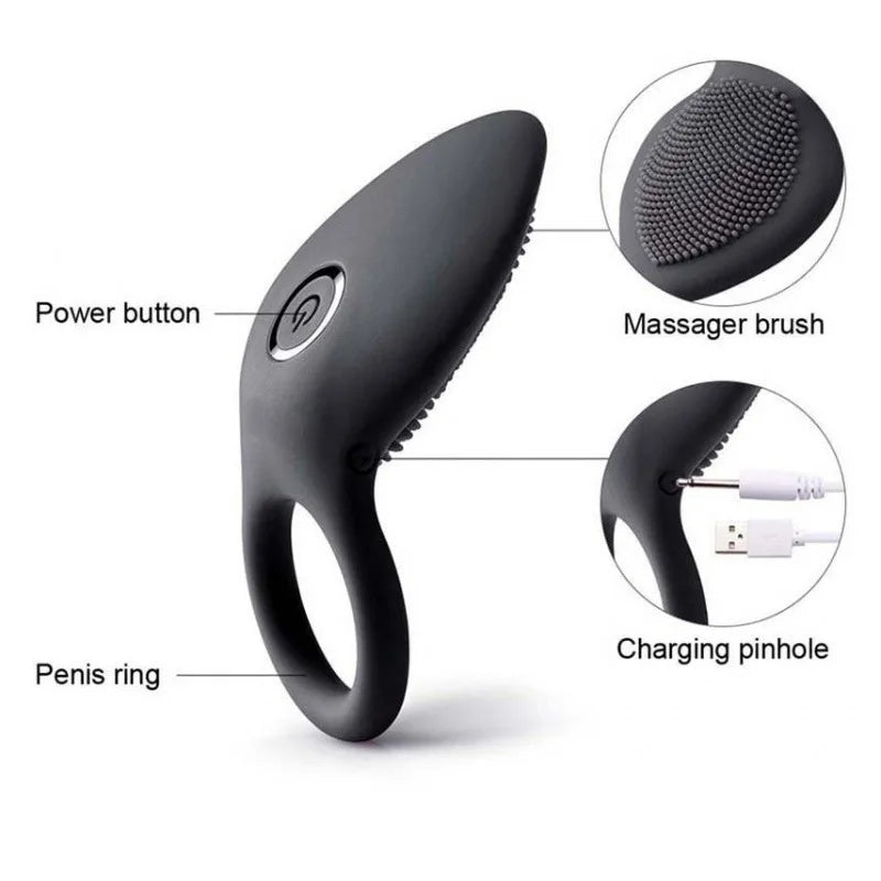 10 Intense Vibrations Cock Ring Vibrator Sex Toys for Men Vibrating Penis Ring Male Toys Cock Ring Vibrator Couples Adult Games