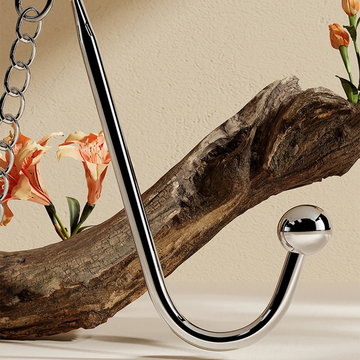 Metal Anal Hook with Leather Collar Sexual Kits BDSM Erotic Bondage Restraint Game for Fetish Couples Adult Anal Sex Toy