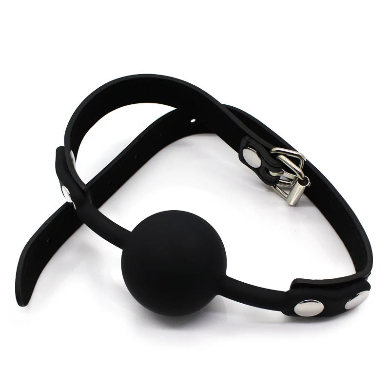 BDSM Adult Slave Harness Silicone Ball Open Mouth Gag BDSM Bondage Fetish Mouth Restraint Sex Toy for Woman Exotic Accessories