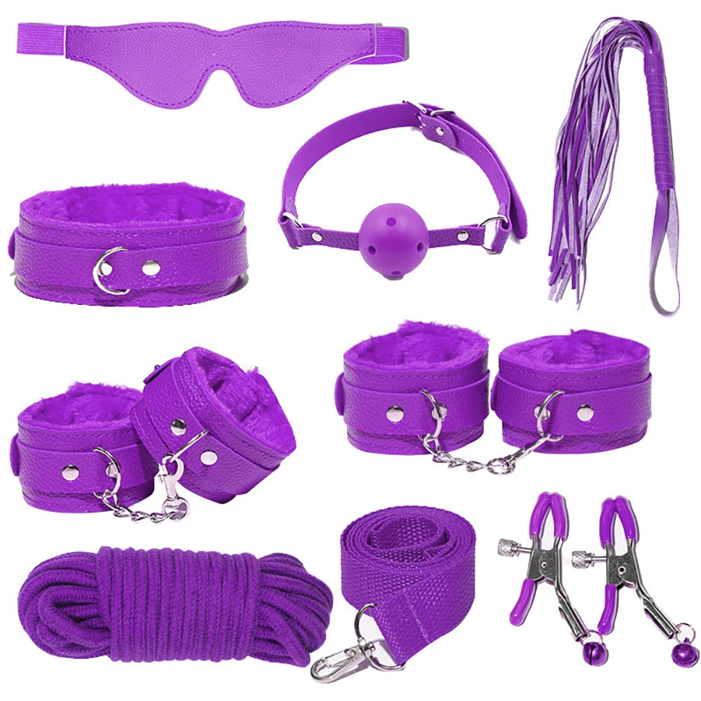 Sex Toys For Women BDSM Sets Nylon Adult Sex Toys Handcuff  Strapon Exotic Accessories Sex Games Whip Nipple Clamp Vibrator
