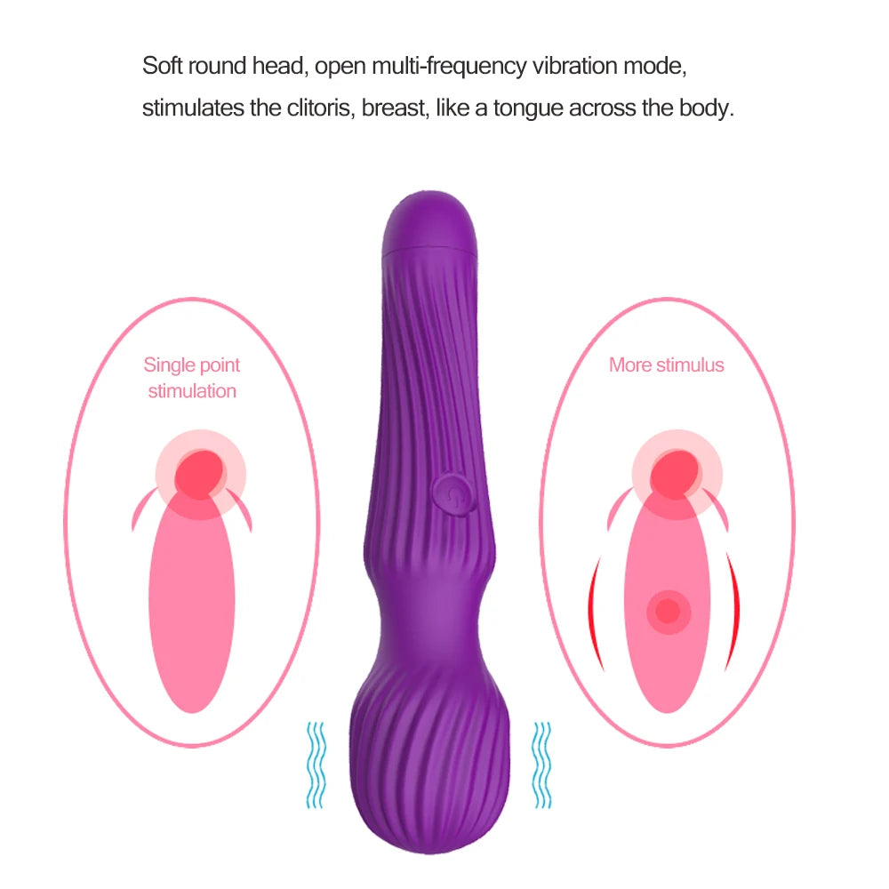 10 Speeds AV Magic Wand Vibrator Strong G-spot Clitoris Nipple Stimulator Sextoy for Women Dildo Masturbator Massager USB Charge