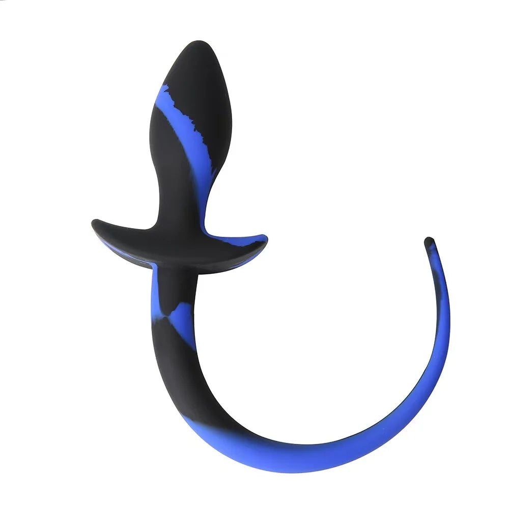 Factory Sales Silicone Dog Tail Luminous Anal Plug Puppy Play Anal Accessories G-Spot Prostate Massage Butt Plug Fetish Sex Toys