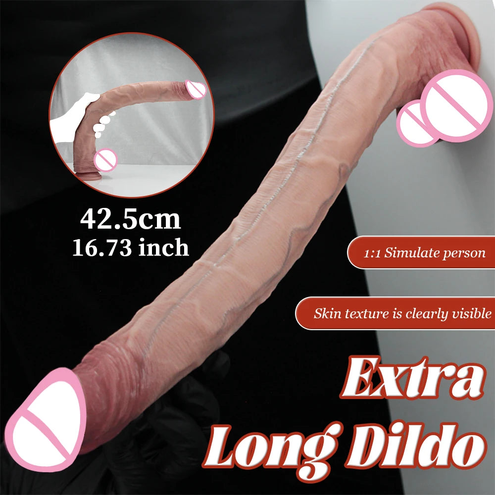 Realistic Dildo Long Penis Dildo Sex Toys Silicone Big Dildos Lifelike Giant Dildo for G Spot and Anal Play with Suction Cup