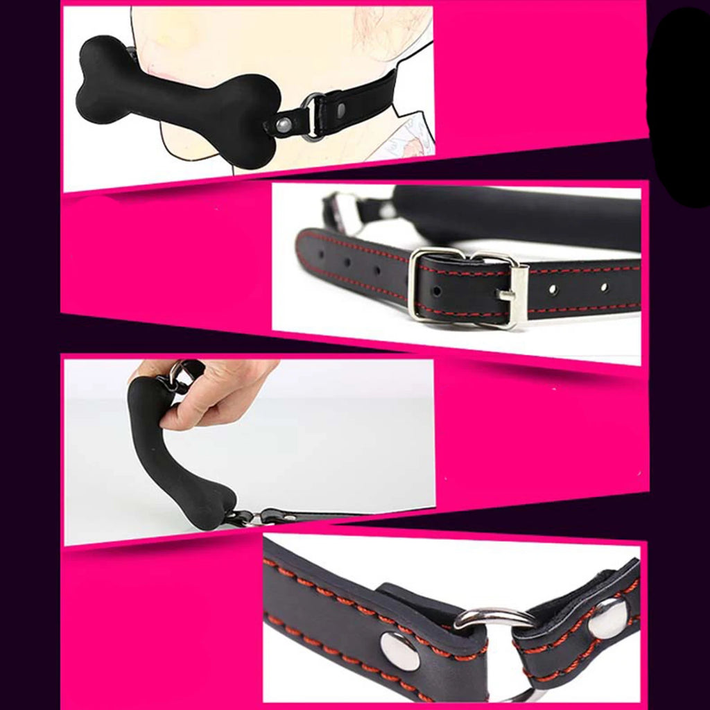 BDSM Sex Harness Mouth Adult Toys Silicone Dog Bone Ball Gag Open Mouth Gag Ball Bdsm Bondage Sex Products Sm Sex Toys for Women
