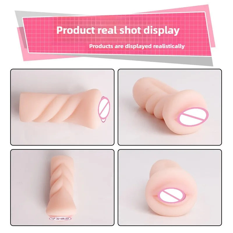 Small Sex Toys for Men Vagina Male Masturbators Cup Real Pussy Real Vagina Sextoys Silicone Adult Product Realistic Masturbator